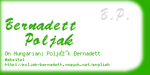 bernadett poljak business card